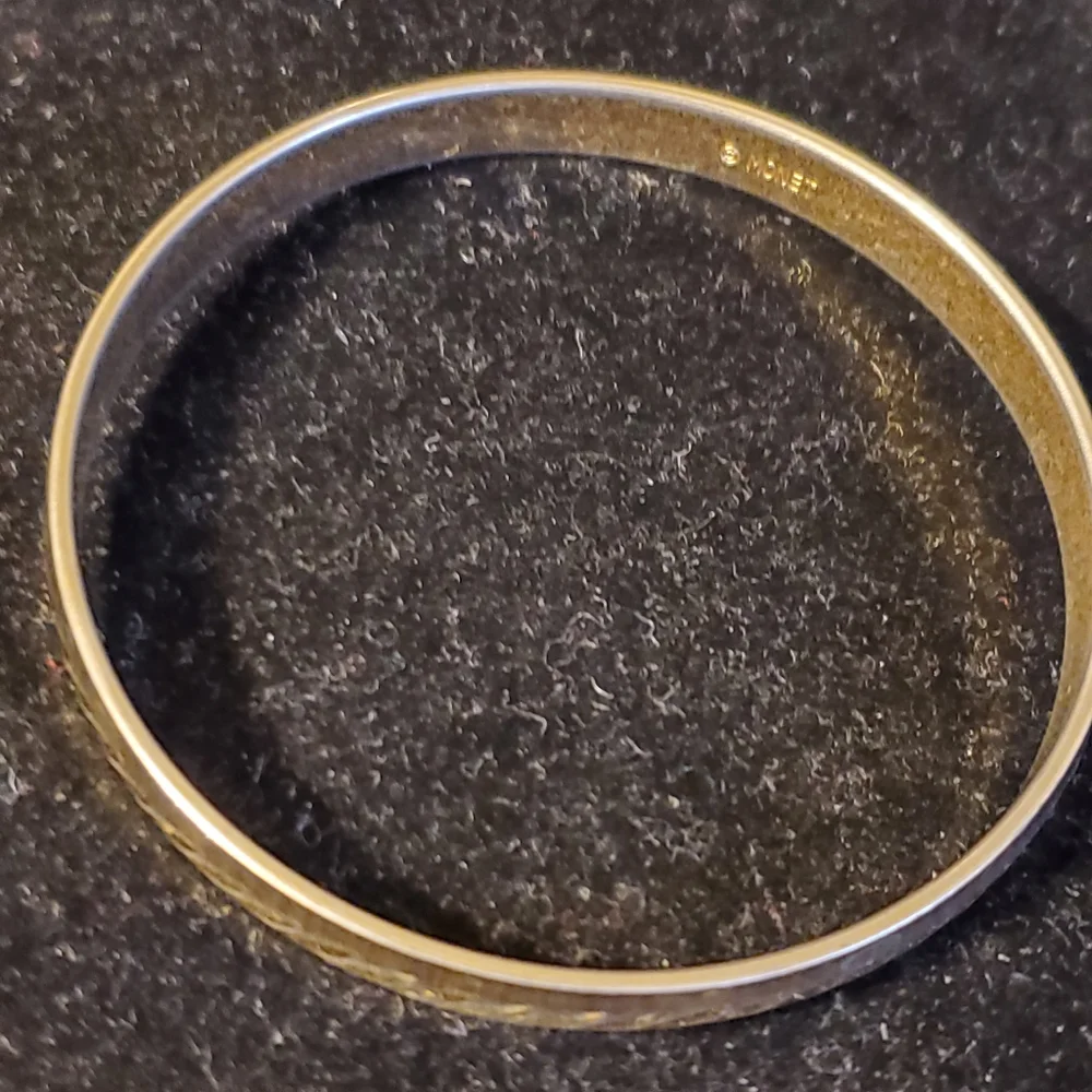 Monet goldtone etched bangle bracelet